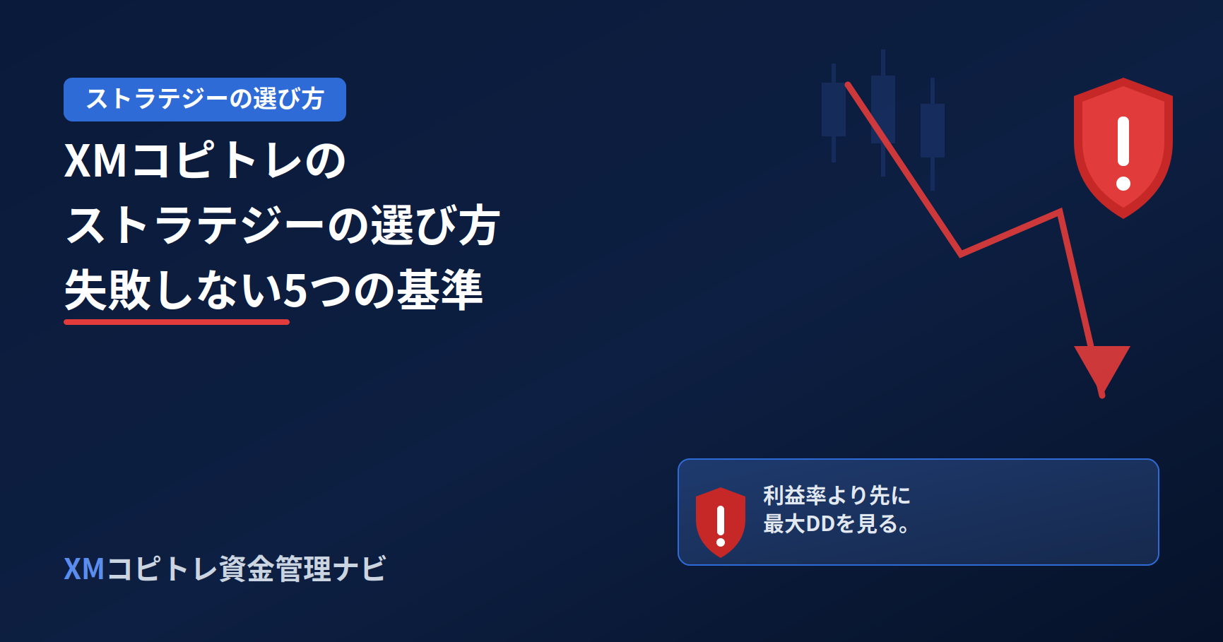 XMコピトレのストラテジーの選び方と5つの基準を解説するアイキャッチ画像
